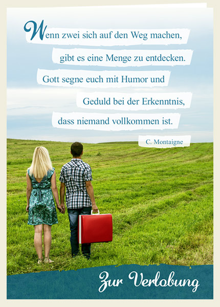 Faltkarte - zur Verlobung - sich auf den Weg machen Faltkarte - zur Verlobung - sich auf den Weg machen