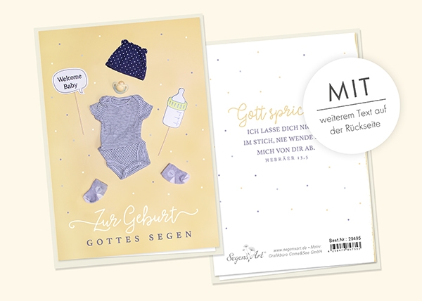 Faltkarte - Zur Geburt Gottes Segen - Nicht im Stich Faltkarte - Zur Geburt Gottes Segen - Nicht im Stich