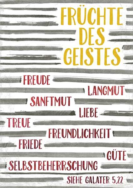 Postkarte - Früchte des Geistes (Streifen) Postkarte - Früchte des Geistes (Streifen)