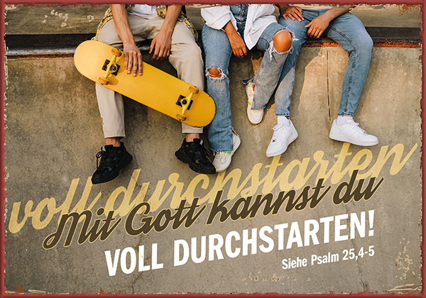 Metallschild klein - Mit Gott durchstarten (Skateboard) Metallschild klein - Mit Gott durchstarten (Skateboard)