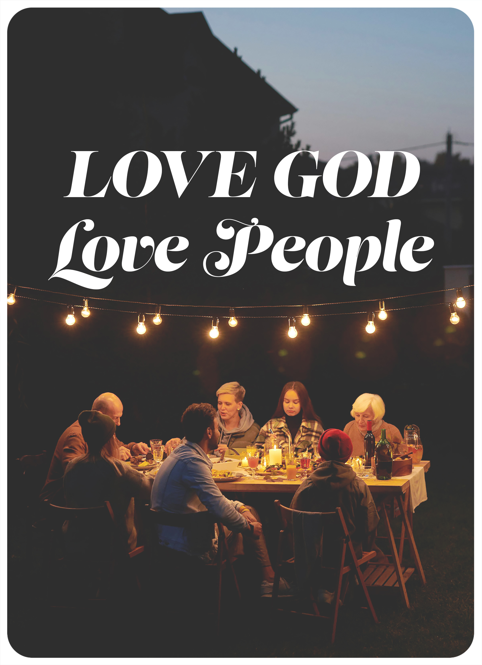 XL-Postkarte - Love God. Love People.