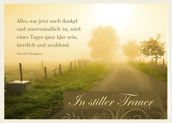 Faltkarte - In stiller Trauer (Weg) Faltkarte - In stiller Trauer (Weg)