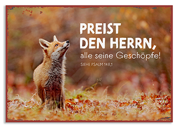 Metallschild klein - Preist den Herrn Metallschild klein - Preist den Herrn