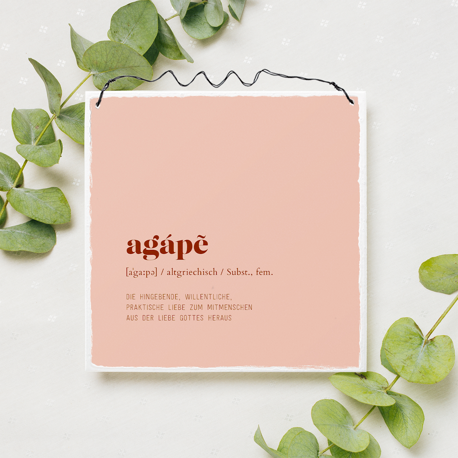 Holzschild klein - Agape - Die Liebe Gottes