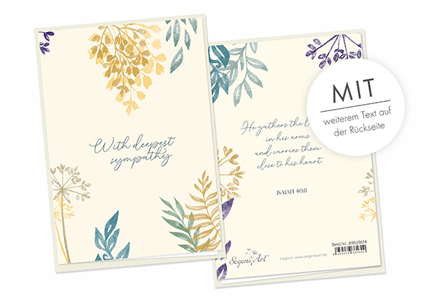 Faltkarte Naturpapier - With deepest sympathy Faltkarte Naturpapier - With deepest sympathy