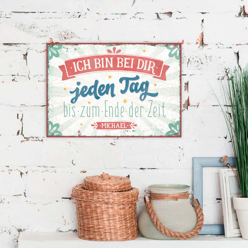 Persönliches Metallschild klein - Jeden Tag Persönliches Metallschild klein - Jeden Tag