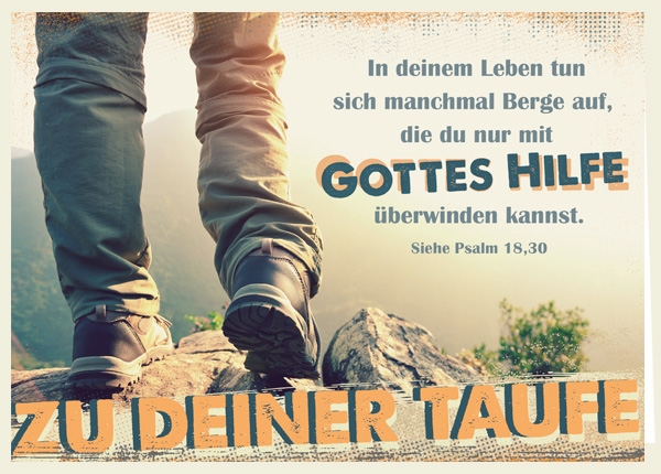 Faltkarte - Zu deiner Taufe - Nur mit Gottes Hilfe Faltkarte - Zu deiner Taufe - Nur mit Gottes Hilfe