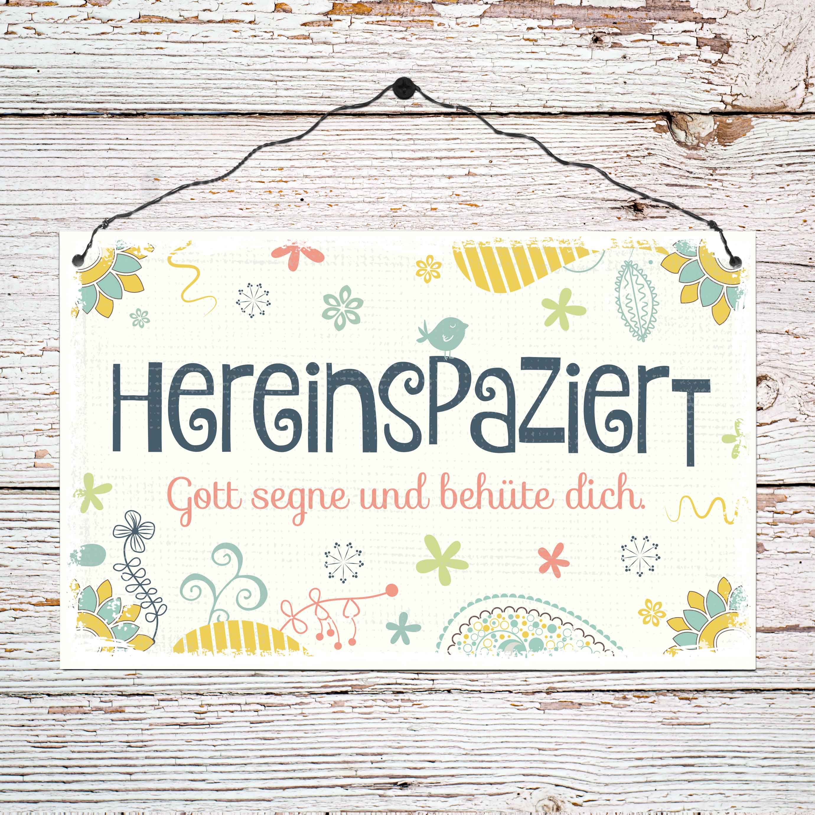 Holzschild groß - Hereinspaziert Holzschild groß - Hereinspaziert