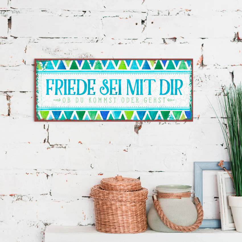Metallschild lang - Friede sei mit dir Metallschild lang - Friede sei mit dir