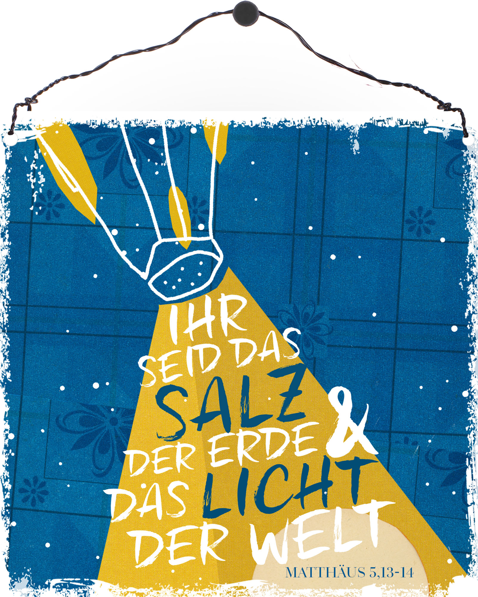 Holzschild quadratisch – Salz der Erde & Licht der Welt Holzschild klein - Salz der Erde & Licht der Welt