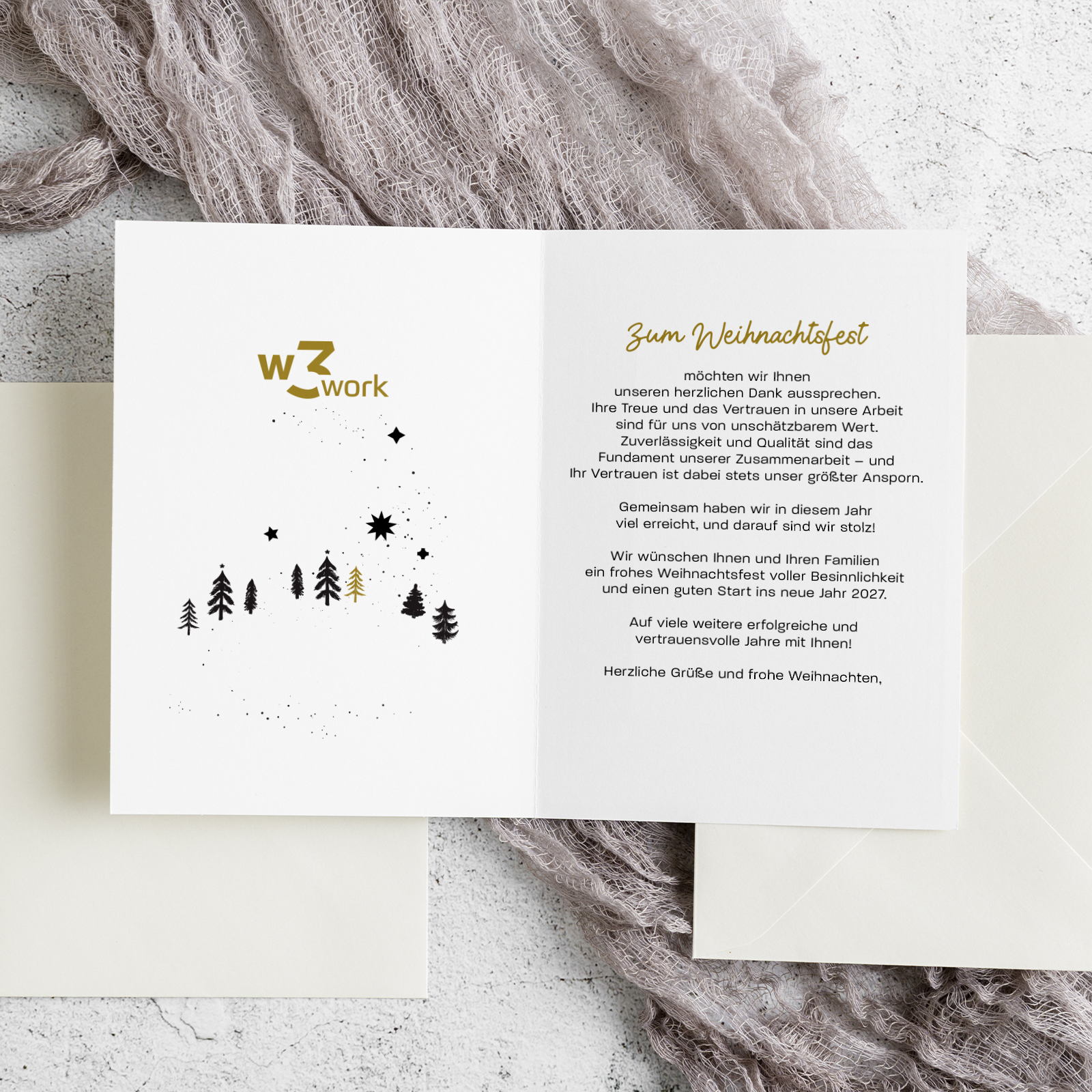 Firmen-Weihnachtskarte „Gesegnete Weihnachten“ | Modern & Edel