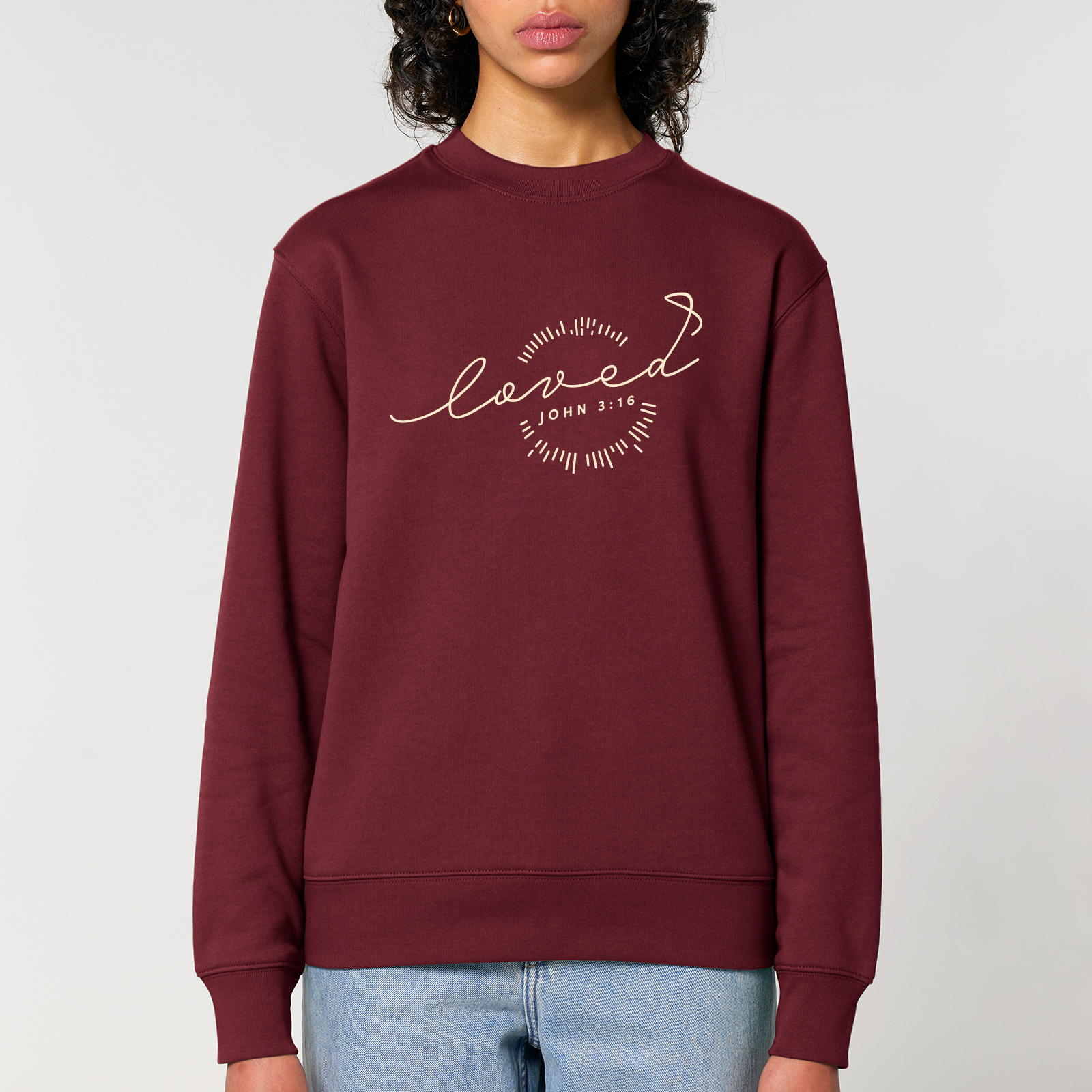 Sweater loved (dunkelrot)-XS