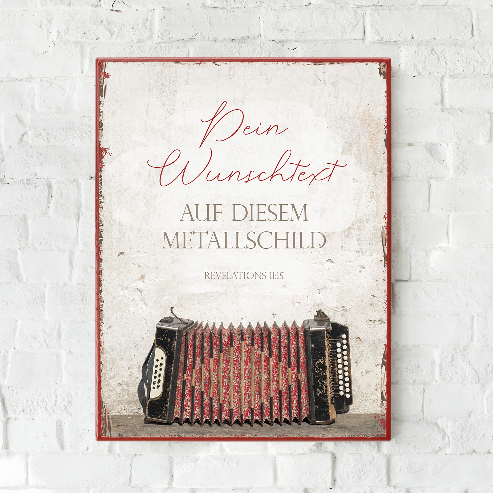 Individuelles Metallschild groß - Akkordeon