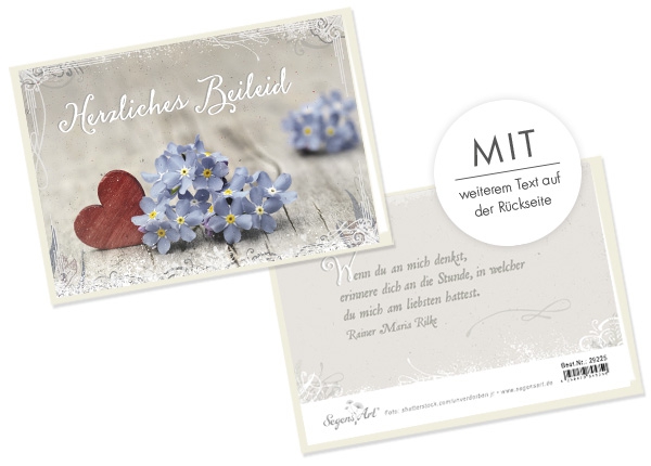 Faltkarte - Herzliches Beileid (Blume) Faltkarte - Herzliches Beileid (Blume)