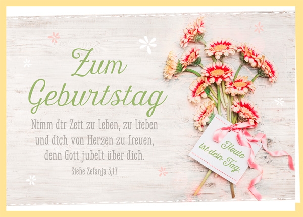 Faltkarte - Zum Geburtstag - Gott jubelt Faltkarte - Zum Geburtstag - Gott jubelt