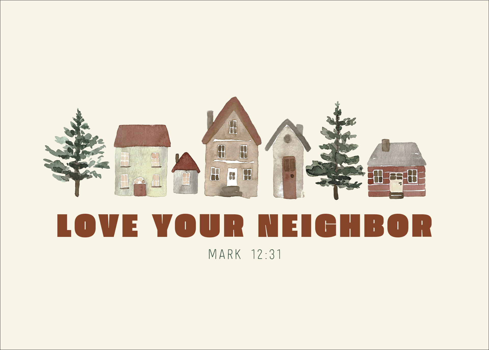 Postkarte - Love your neighbor