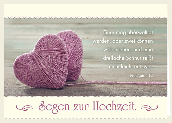 Faltkarte -  Segen zur Hochzeit Faltkarte -  Segen zur Hochzeit
