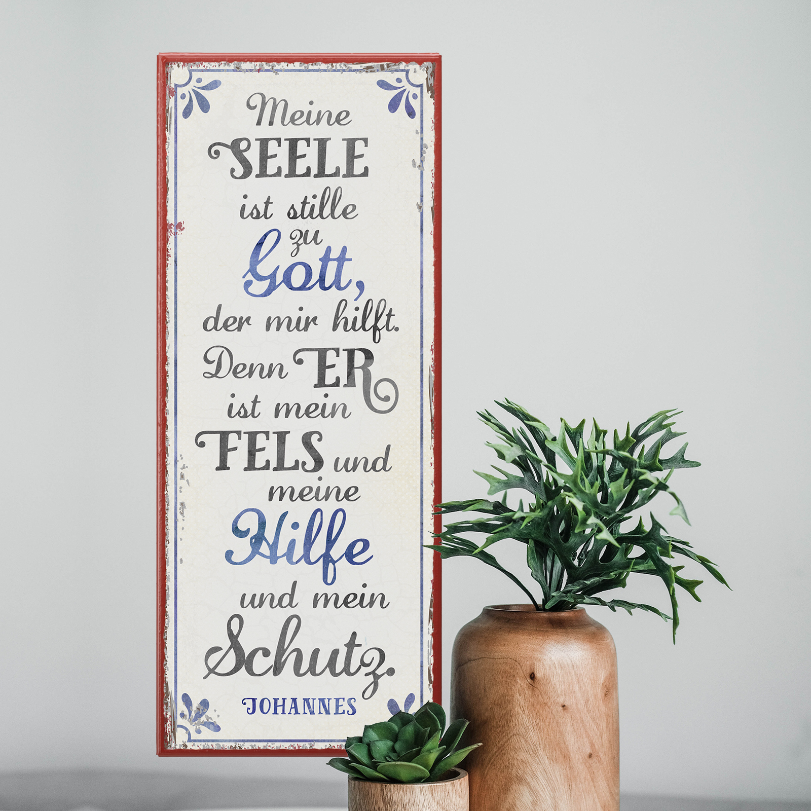 Persönliches Metallschild lang - Meine Seele ist stille