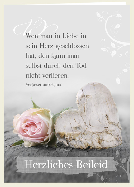 Faltkarte - Herzliches Beileid - in Liebe Faltkarte - Herzliches Beileid - in Liebe