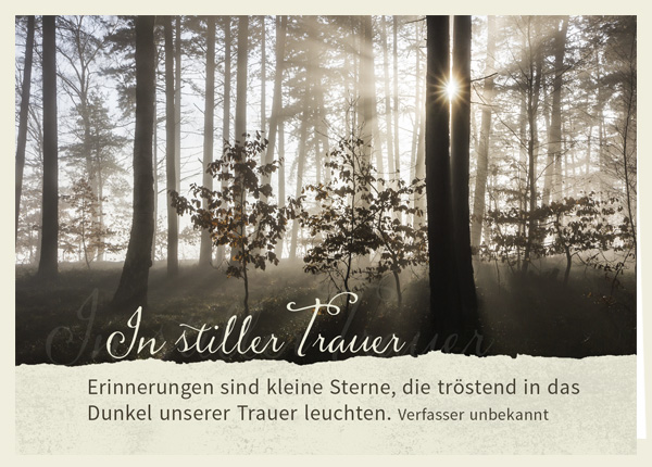 Faltkarte - In stiller Trauer - Erinnerungen Faltkarte - In stiller Trauer - Erinnerungen