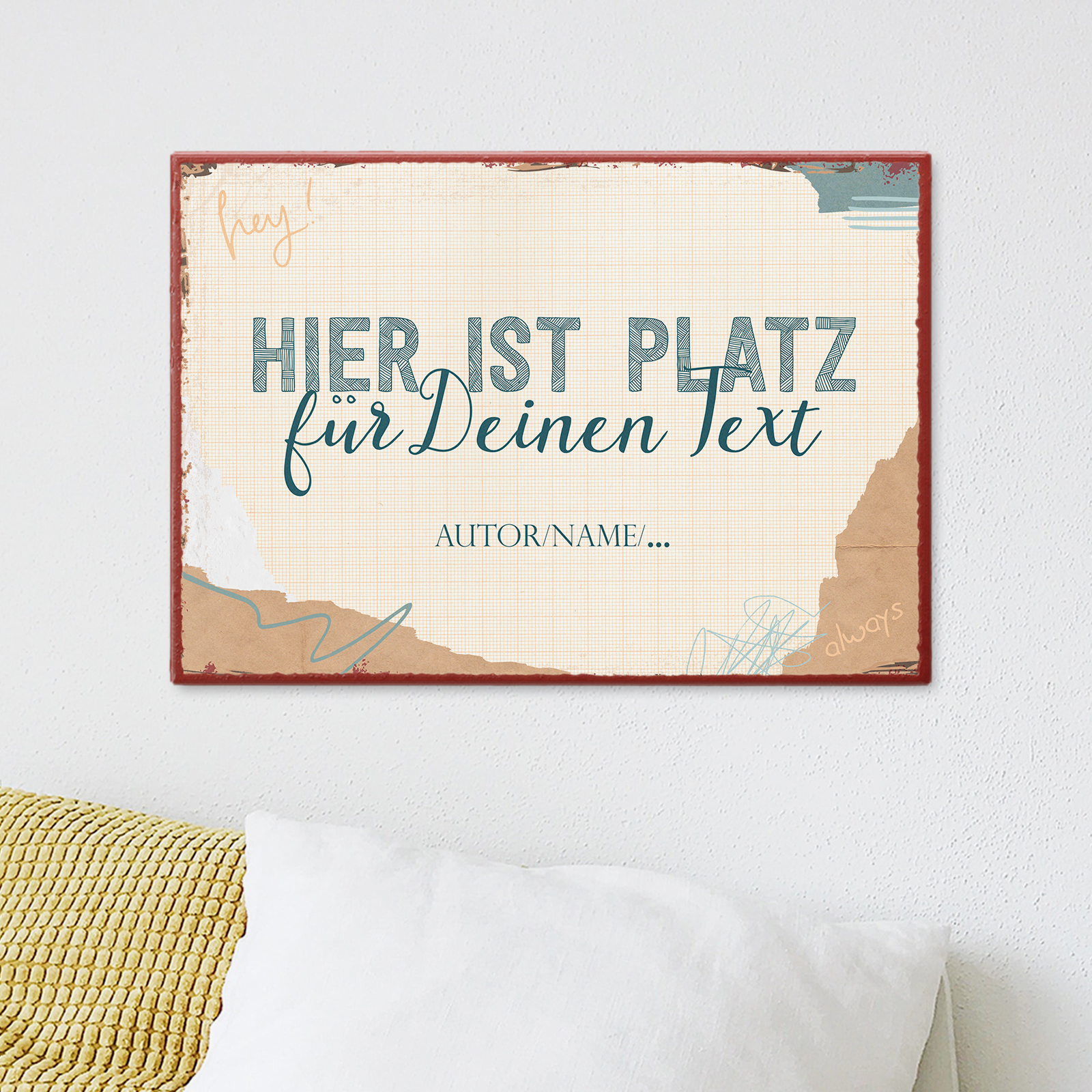 Individuelles Metallschild klein - Vintage Collage