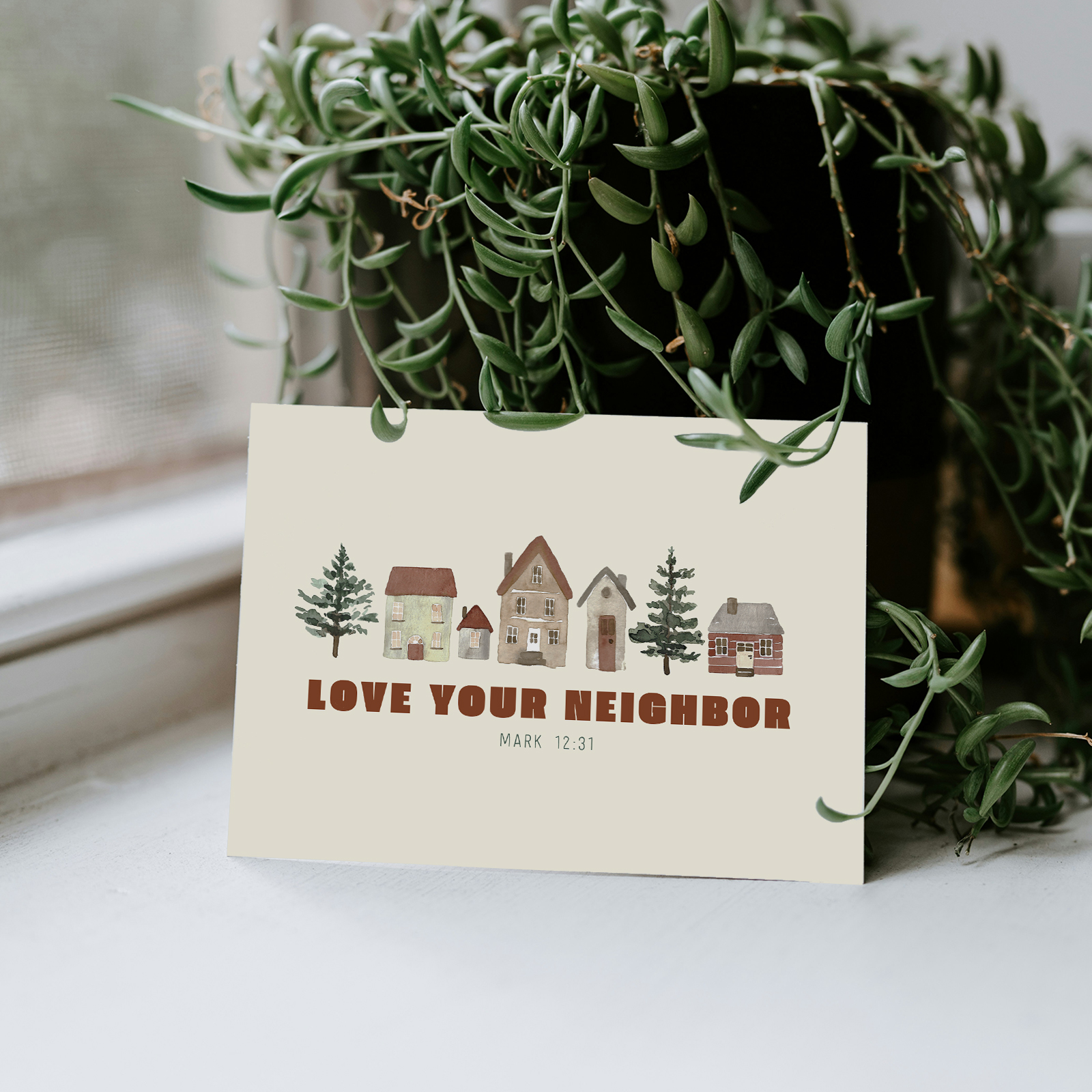 Postkarte - Love your neighbor