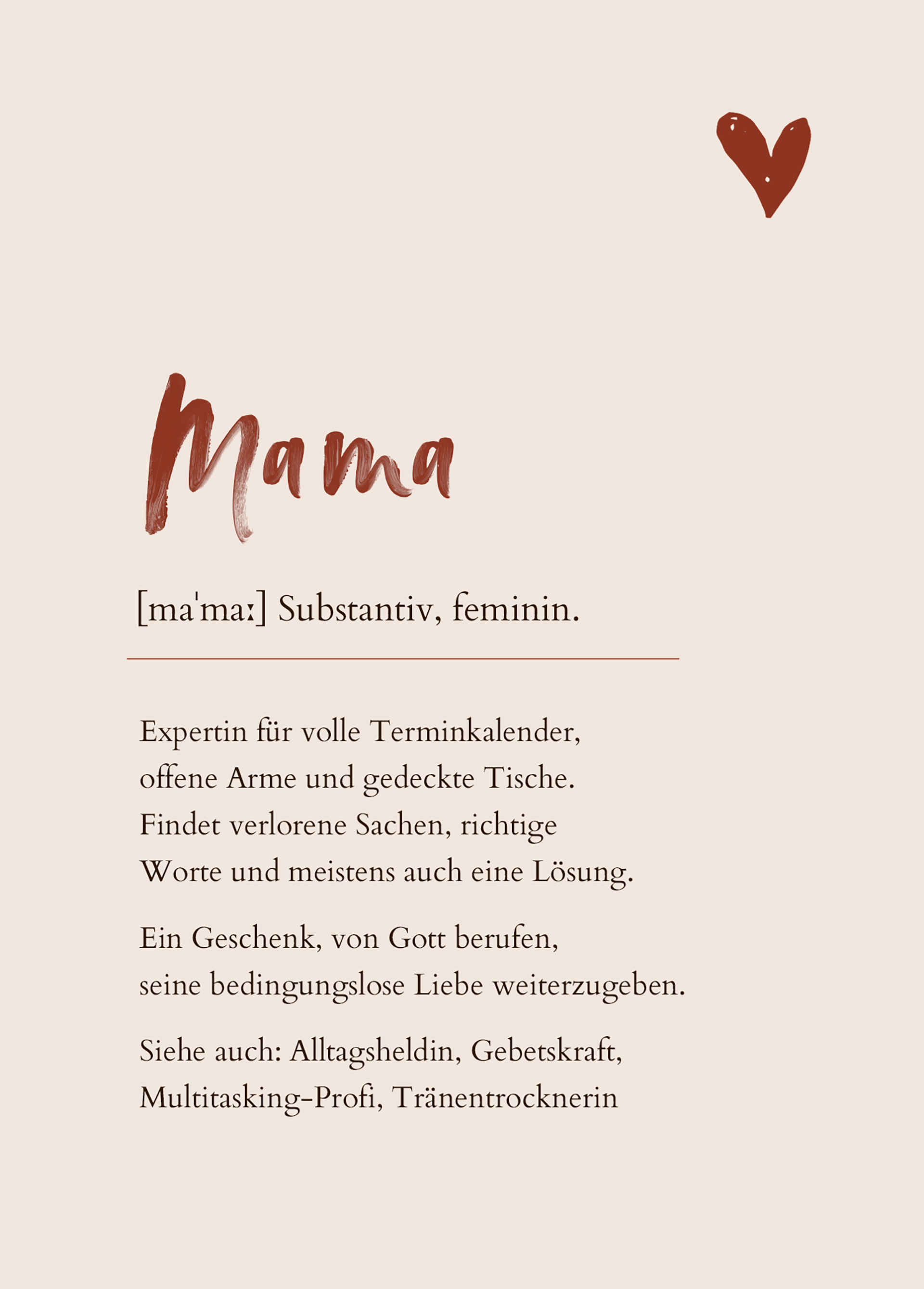 Postkarte - Mama - Definition