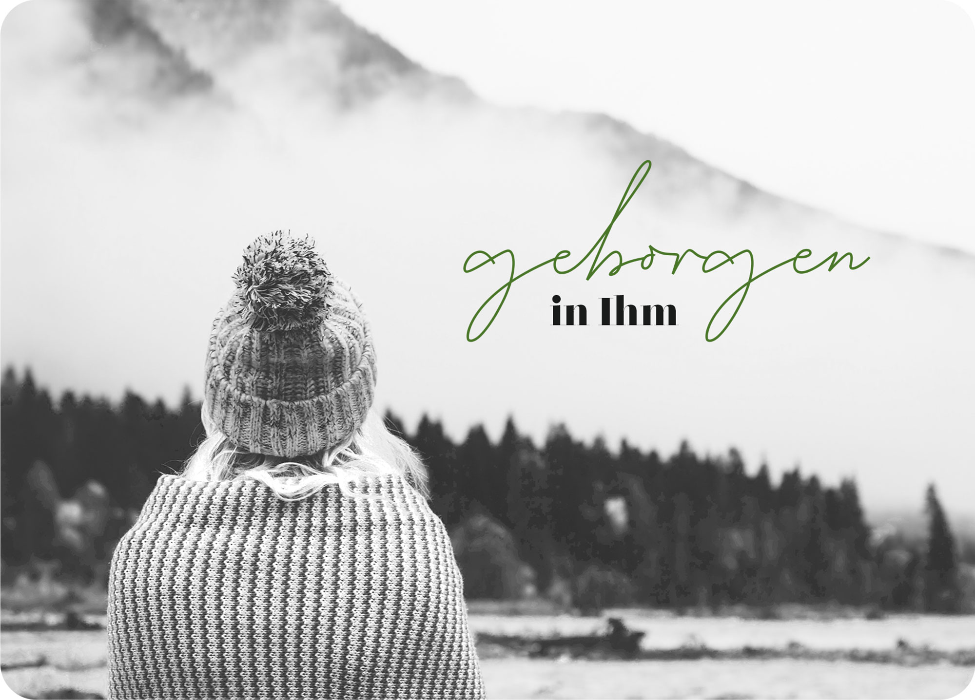 Big Blessing Black & White Postkarte – Geborgen in ihm XL-Postkarte Big Blessing - Geborgen in ihm