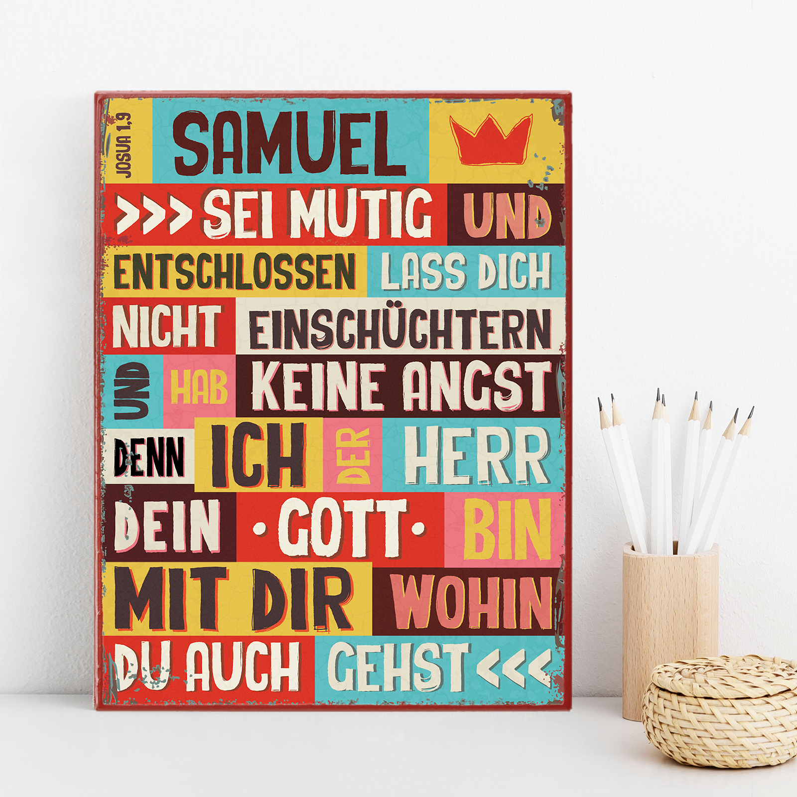 Persönliches Metallschild groß - Sei mutig und entschlossen