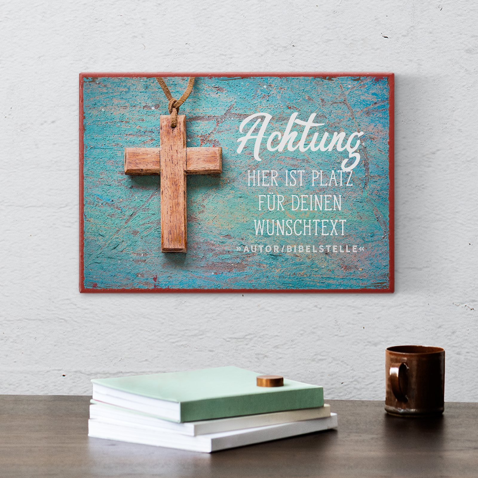 Individuelles Metallschild klein - Kreuz