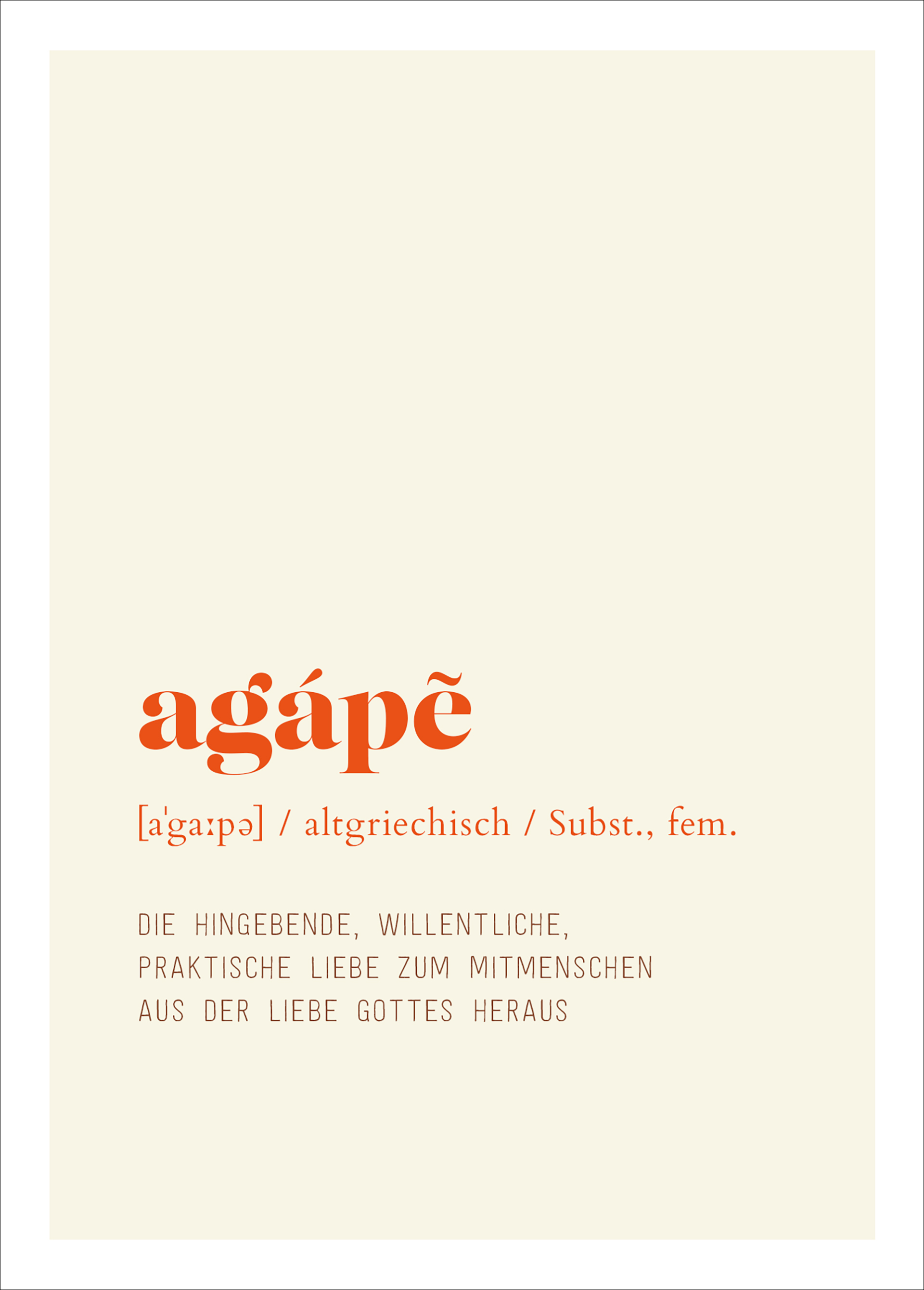 Postkarte - agápē - Die Liebe Gottes