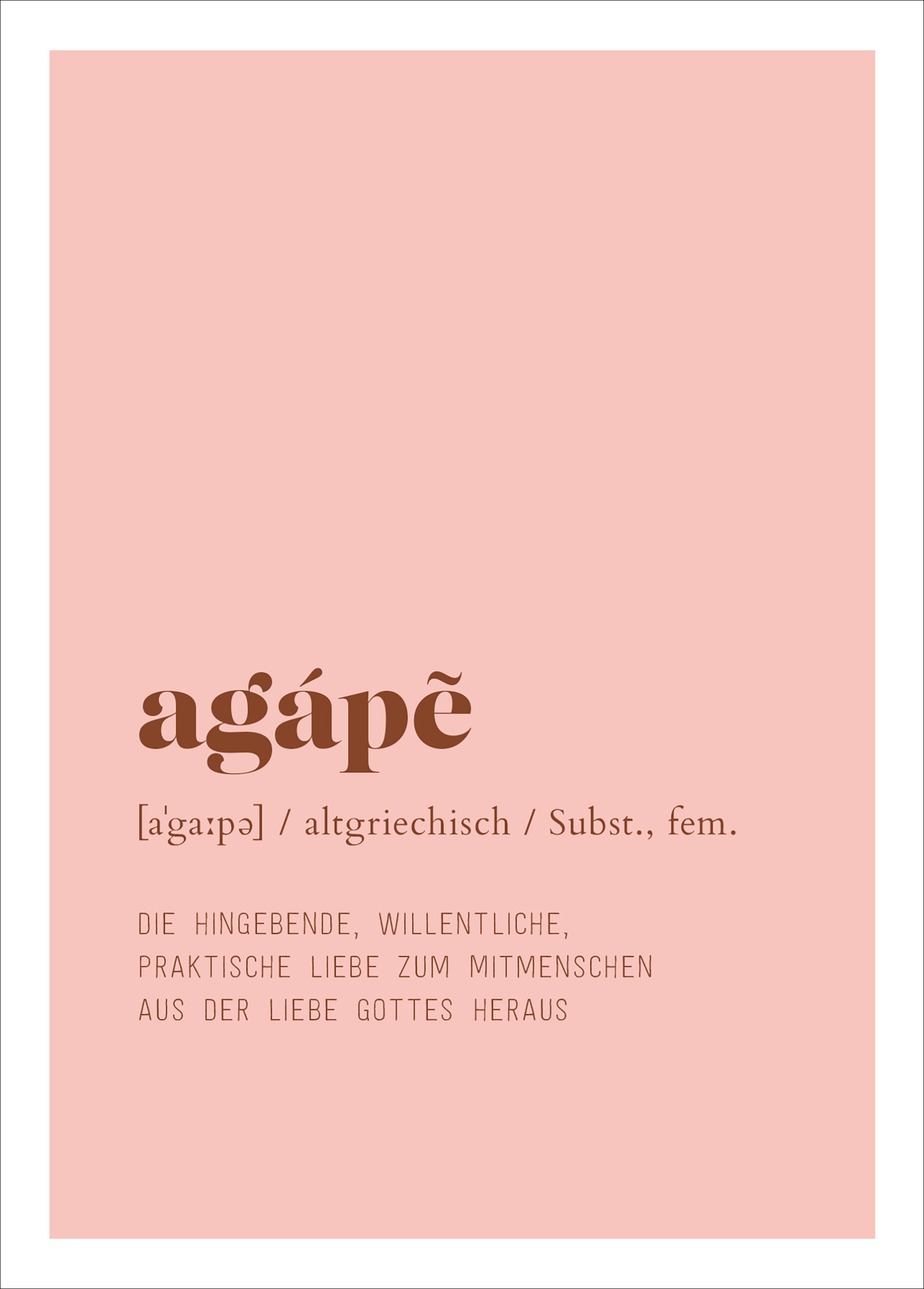 Postkarte - agápē - Die Liebe Gottes