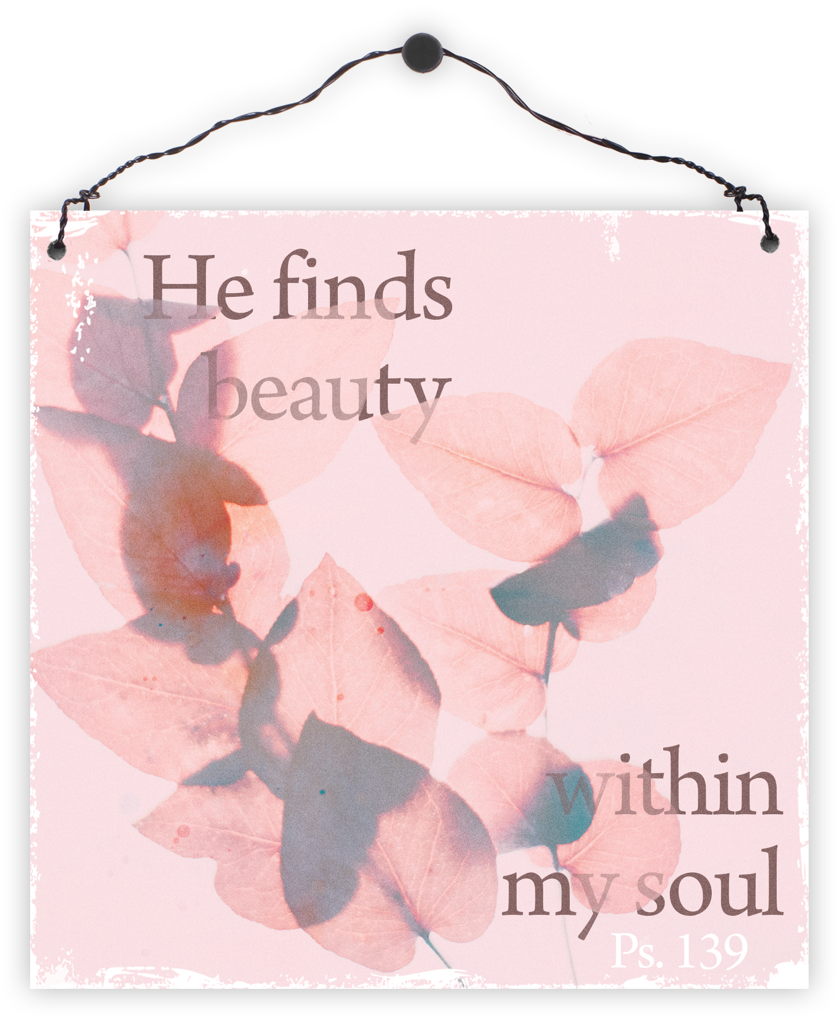 Holzschild klein - He finds beauty within my soul