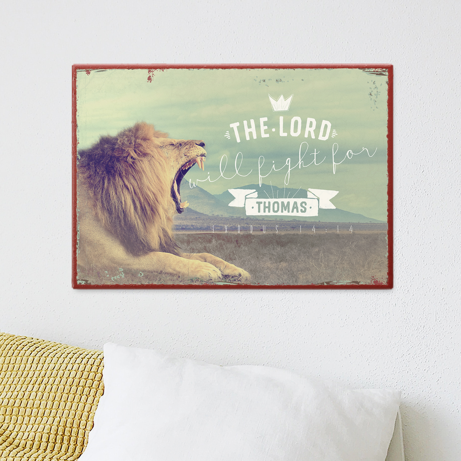 Persönliches Metallschild klein - The lord will fight