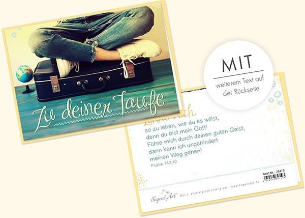 Faltkarte - Zu deiner Taufe (Koffer) Faltkarte - Zu deiner Taufe (Koffer)