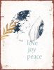 Metallschild groß – Love Joy Peace