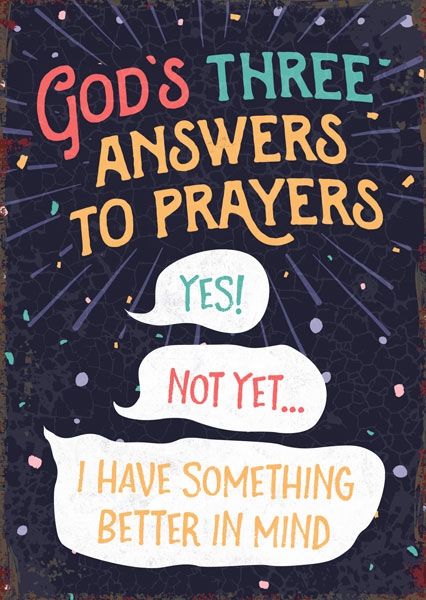 Postkarte - God's three answers