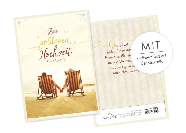 Doppelkarte - Zur goldenen Hochzeit (Strand)