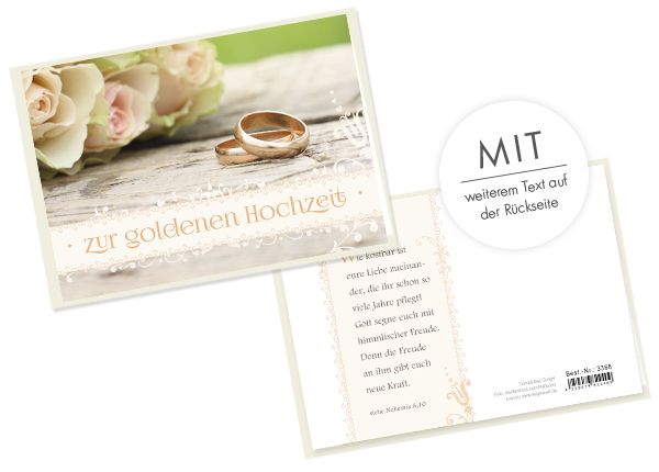 Doppelkarte - Zur goldenen Hochzeit (Ringe)