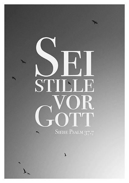 Poster s/w - Stille vor Gott