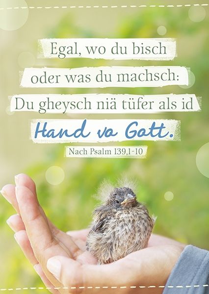 Postkarte - Niä tüfer (Schweizerdeutsch)
