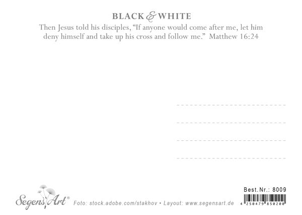 Postkarte Black & White - Follow me