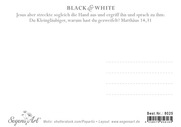 Postkarte Black & White - Vertraue mir