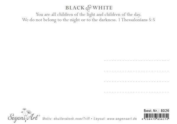 Postkarte Black & White - Be a light