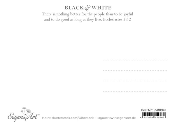 Postkarte Black & White - Be joyful