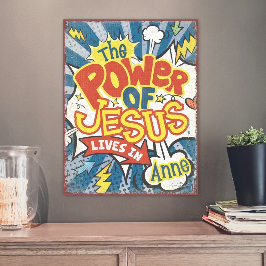 Persönliches Metallschild groß - Power of Jesus