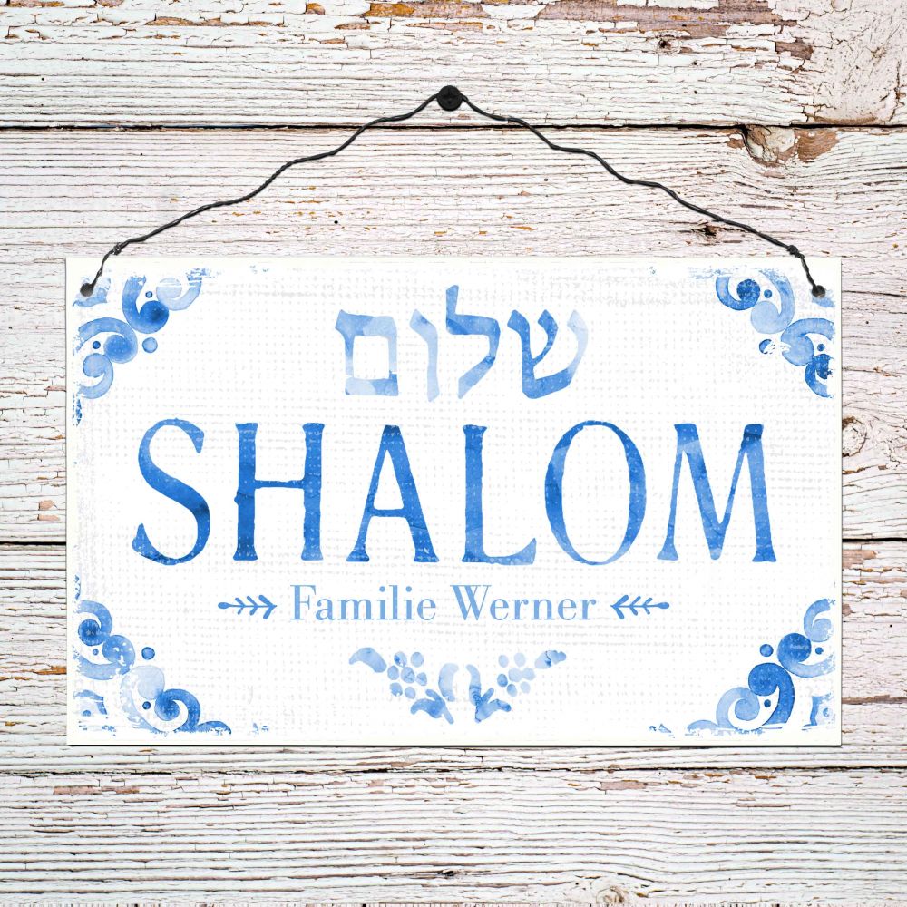 Persönliches Holzschild groß - Shalom