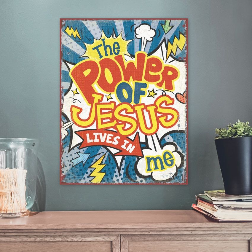Metallschild groß - Power of Jesus