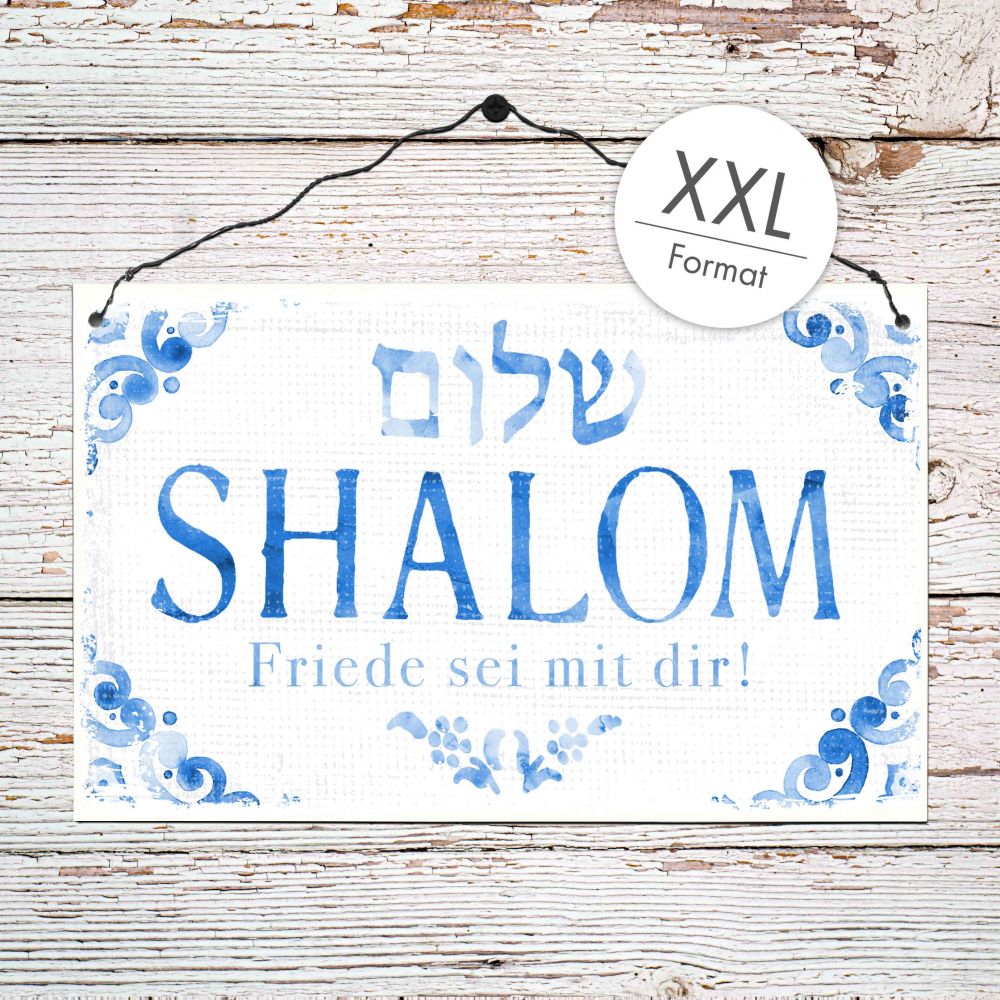 Holzschild XXL - Shalom