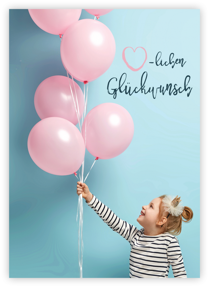 Faltkarte – Herzlichen Glückwunsch (Luftballons)